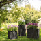 LECHUZA CANTO Stone 40 high - Plantenbak - met uitneembare binnenbak - met bewateringssysteem - ALL-IN-ONE set met LECHUZA-PON - grafietzwart