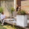 LECHUZA CANTO Stone 80 wide - Plantenbak - met uitneembare binnenbak - met bewateringssysteem - ALL-IN-ONE set met LECHUZA-PON - steengrijs