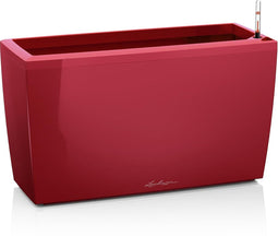 LECHUZA CARARO PREMIUM - Plantenbak - met bewateringssysteem - ALL-IN-ONE set met LECHUZA-PON - Scharlakenrood hoogglans