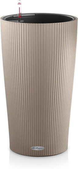 LECHUZA CILINDRO Color 23 - Plantenbak - met uitneembare binnenbak - met bewateringssysteem - ALL-IN-ONE set met LECHUZA-PON - zandbruin