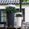 LECHUZA CILINDRO Color 23 - Plantenbak - met uitneembare binnenbak - met bewateringssysteem - ALL-IN-ONE set met LECHUZA-PON - leisteengrijs