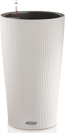 LECHUZA CILINDRO Color 32 - Plantenbak - met uitneembare binnenbak - met bewateringssysteem - ALL-IN-ONE set met LECHUZA-PON - Wit