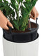 LECHUZA CILINDRO Color 32 - Plantenbak - met uitneembare binnenbak - met bewateringssysteem - ALL-IN-ONE set met LECHUZA-PON - Wit