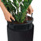 LECHUZA CILINDRO Color 32 - Plantenbak - met uitneembare binnenbak - met bewateringssysteem - ALL-IN-ONE set met LECHUZA-PON - leisteengrijs