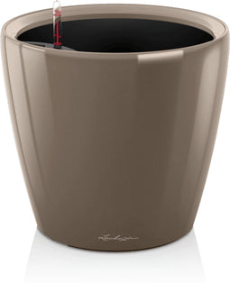 LECHUZA CLASSICO PREMIUM LS 21 - Plantenbak - met uitneembare binnenbak - met bewateringssysteem - ALL-IN-ONE set met LECHUZA-PON - taupe hoogglans
