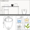 LECHUZA CLASSICO PREMIUM LS 21 - Plantenbak - met uitneembare binnenbak - met bewateringssysteem - ALL-IN-ONE set met LECHUZA-PON - wit hoogglans