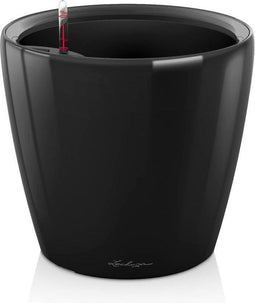 LECHUZA CLASSICO PREMIUM LS 50 - Plantenbak - met uitneembare binnenbak - met bewateringssysteem - ALL-IN-ONE set met LECHUZA-PON - zwart hoogglans