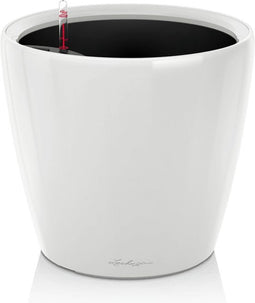 LECHUZA CLASSICO PREMIUM LS 50 - Plantenbak - met uitneembare binnenbak - met bewateringssysteem - ALL-IN-ONE set met LECHUZA-PON - wit hoogglans
