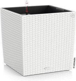 LECHUZA CUBE Cottage 50 - Plantenbak - met uitneembare binnenbak - met bewateringssysteem - ALL-IN-ONE set met LECHUZA-PON - wit