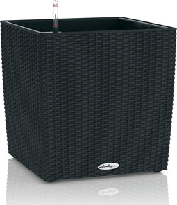 LECHUZA CUBE Cottage 50 - Plantenbak - met uitneembare binnenbak - met bewateringssysteem - ALL-IN-ONE set met LECHUZA-PON - grafietzwart