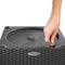 LECHUZA CUBE Cottage 50 - Plantenbak - met uitneembare binnenbak - met bewateringssysteem - ALL-IN-ONE set met LECHUZA-PON - mokka