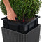 LECHUZA CUBE COTTAGE 50 - Plantenbak - met uitneembare binnenbak - met bewateringssysteem - ALL-IN-ONE set met LECHUZA-PON - graniet