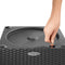 LECHUZA CUBE COTTAGE 50 - Plantenbak - met uitneembare binnenbak - met bewateringssysteem - ALL-IN-ONE set met LECHUZA-PON - graniet