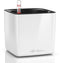 LECHUZA CUBE Glossy 14 - Plantenbak - met uitneembare binnenbak - met bewateringssysteem - ALL-IN-ONE set - wit hoogglans