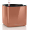 LECHUZA CUBE Glossy 14 - Plantenbak - met uitneembare binnenbak - met bewateringssysteem - ALL-IN-ONE set - WINTEREDITION - spicy copper highgloss