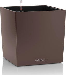 LECHUZA CUBE Premium 30 - Plantenbak - met uitneembare binnenbak - met bewateringssysteem - ALL-IN-ONE set met LECHUZA-PON - espresso metallic - LIMITED EDITION