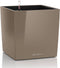 LECHUZA CUBE Premium 30 - Plantenbak - met uitneembare binnenbak - met bewateringssysteem - ALL-IN-ONE set met LECHUZA-PON - taupe hoogglans