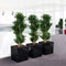 LECHUZA CUBE Premium 40 - Plantenbak - met uitneembare binnenbak - met bewateringssysteem - ALL-IN-ONE set met LECHUZA-PON - zilver metallic