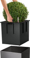 LECHUZA CUBE Premium 40 - Plantenbak - met uitneembare binnenbak - met bewateringssysteem - ALL-IN-ONE set met LECHUZA-PON - antraciet metallic