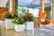 LECHUZA CUBE PREMIUM 50 - Plantenbak - met uitneembare binnenbak - met bewateringssysteem - ALL-IN-ONE set met LECHUZA-PON - wit hoogglans