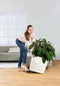 LECHUZA CUBE PREMIUM 50 - Plantenbak - met uitneembare binnenbak - met bewateringssysteem - ALL-IN-ONE set met LECHUZA-PON - wit hoogglans
