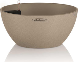LECHUZA CUBETO Stone 30 - Plantenbak - met uitneembare binnenbak - met bewateringssysteem - ALL-IN-ONE set met LECHUZA-PON - zandbeige