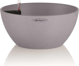 LECHUZA CUBETO Stone 30 - Plantenbak - met uitneembare binnenbak - met bewateringssysteem - ALL-IN-ONE set met LECHUZA-PON - steengrijs