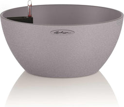LECHUZA CUBETO Stone 40 - Plantenbak - met uitneembare binnenbak - met bewateringssysteem - ALL-IN-ONE set met LECHUZA-PON - steengrijs