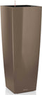 LECHUZA CUBICO ALTO PREMIUM 40 - Plantenbak - met uitneembare binnenbak - met bewateringssysteem - ALL-IN-ONE set met LECHUZA-PON - taupe hoogglans