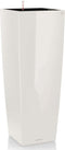 LECHUZA CUBICO ALTO PREMIUM 40 - Plantenbak - met uitneembare binnenbak - met bewateringssysteem - ALL-IN-ONE set met LECHUZA-PON - wit hoogglans