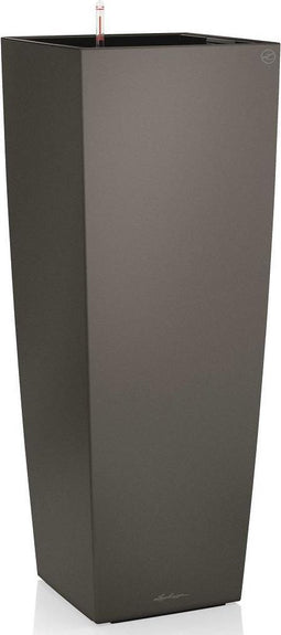 LECHUZA CUBICO ALTO PREMIUM 40 - Plantenbak - met uitneembare binnenbak - met bewateringssysteem - ALL-IN-ONE set met LECHUZA-PON - Antraciet metallic