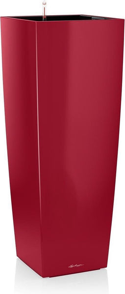 LECHUZA CUBICO ALTO PREMIUM 40 - Plantenbak - met uitneembare binnenbak - met bewateringssysteem - ALL-IN-ONE set met LECHUZA-PON - scharlakenrood hoogglans