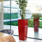 LECHUZA CUBICO ALTO PREMIUM 40 - Plantenbak - met uitneembare binnenbak - met bewateringssysteem - ALL-IN-ONE set met LECHUZA-PON - Antraciet metallic