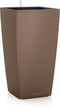 LECHUZA CUBICO Color 22 - Plantenbak - met uitneembare binnenbak - met bewateringssysteem - ALL-IN-ONE set met LECHUZA-PON - muskaat