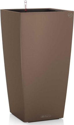 LECHUZA CUBICO Color 30 - Plantenbak - met uitneembare binnenbak - met bewateringssysteem - ALL-IN-ONE set met LECHUZA-PON - muskaat
