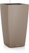 LECHUZA CUBICO Color 30 - Plantenbak - met uitneembare binnenbak - met bewateringssysteem - ALL-IN-ONE set met LECHUZA-PON - zandbruin