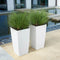 LECHUZA CUBICO Color 30 - Plantenbak - met uitneembare binnenbak - met bewateringssysteem - ALL-IN-ONE set met LECHUZA-PON - leisteengrijs