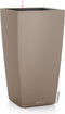 LECHUZA CUBICO Color 40 - Plantenbak - met uitneembare binnenbak - met bewateringssysteem - ALL-IN-ONE set met LECHUZA-PON - zandbruin