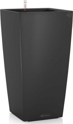 LECHUZA CUBICO Color 40 - Plantenbak - met uitneembare binnenbak - met bewateringssysteem - ALL-IN-ONE set met LECHUZA-PON - leisteengrijs