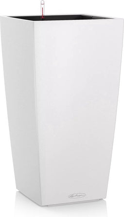 LECHUZA CUBICO Color 40 - Plantenbak - met uitneembare binnenbak - met bewateringssysteem - ALL-IN-ONE set met LECHUZA-PON - wit