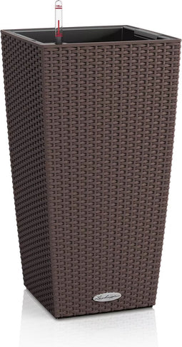 LECHUZA CUBICO Cottage 30 - Plantenbak - met uitneembare binnenbak - met bewateringssysteem - ALL-IN-ONE set met LECHUZA-PON - mokka