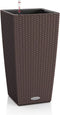 LECHUZA CUBICO Cottage 30 - Plantenbak - met uitneembare binnenbak - met bewateringssysteem - ALL-IN-ONE set met LECHUZA-PON - mokka