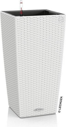 LECHUZA CUBICO Cottage 30 - Plantenbak - met uitneembare binnenbak - met bewateringssysteem - ALL-IN-ONE set met LECHUZA-PON - wit