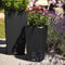 LECHUZA CUBICO Cottage 30 - Plantenbak - met uitneembare binnenbak - met bewateringssysteem - ALL-IN-ONE set met LECHUZA-PON - graniet