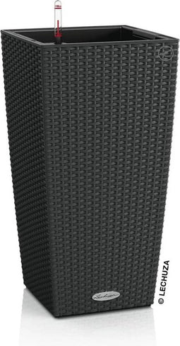 LECHUZA CUBICO Cottage 40 - Plantenbak - met uitneembare binnenbak - met bewateringssysteem - ALL-IN-ONE set met LECHUZA-PON - graniet