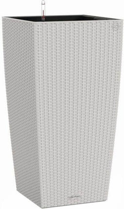 LECHUZA CUBICO Cottage 40 - Plantenbak - met uitneembare binnenbak - met bewateringssysteem - ALL-IN-ONE set met LECHUZA-PON - licht grijs