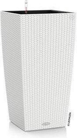 LECHUZA CUBICO Cottage 40 - Plantenbak - met uitneembare binnenbak - met bewateringssysteem - ALL-IN-ONE set met LECHUZA-PON - wit