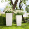 LECHUZA CUBICO Cottage 40 - Plantenbak - met uitneembare binnenbak - met bewateringssysteem - ALL-IN-ONE set met LECHUZA-PON - licht grijs