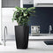 LECHUZA CUBICO PREMIUM 22 - Plantenbak - met uitneembare binnenbak - met bewateringssysteem - ALL-IN-ONE set - wit hoogglans