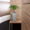 LECHUZA CUBICO PREMIUM 22 - Plantenbak - met uitneembare binnenbak - met bewateringssysteem - ALL-IN-ONE set - taupe hoogglans